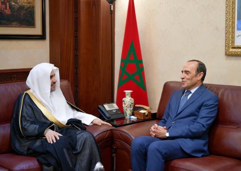 His Excellency the Speaker of the Moroccan Parliament Mr. Habib ElMalki receives and discusses with the Secretary-General of the MWL, Dr. Mohammed Alissa topics of common interest.