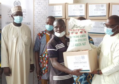 The Muslim World Leauge distributed food baskets to people in Benin