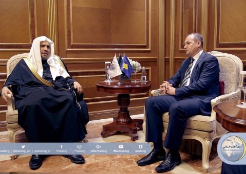 His Excellency the MWL's SG meets His Excellency Kosovo's Foreign Minister Mr. Enver Hoxhaj in Pristina.
