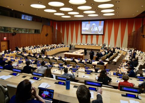 عزت مآب شیخ ڈاکٹر محمد العیسی اقوام متحدہ کے ہیڈ کوارٹر نیویارک میں ذمہ دار قیادت سربراہی اجلاس کے افتتاح کے موقع