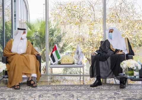 HE Dr. Mohammad Alissa met with  HE Sheikh Shakhbout bin Nahyan Al Nahyan, UAE Ambassador to Saudi Arabia