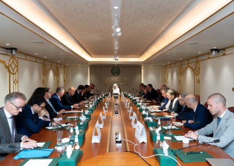 His Excellency Sheikh Dr. Mohammed Al-Issa, Secretary-General of the MWL and Chairman of the Organization of Muslim Scholars, met with the Ambassadors of the European Union to Saudi Arabia