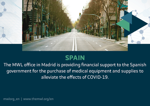The MWL office in Madrid is providing financial support for the purchase of medical equipment