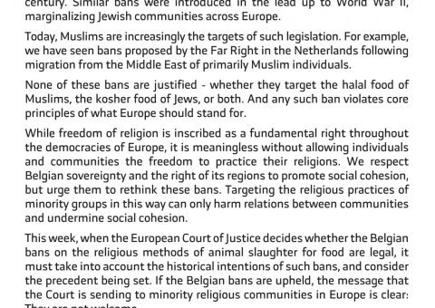Earlier this month, MWL issued a joint statement with europeanrabbis