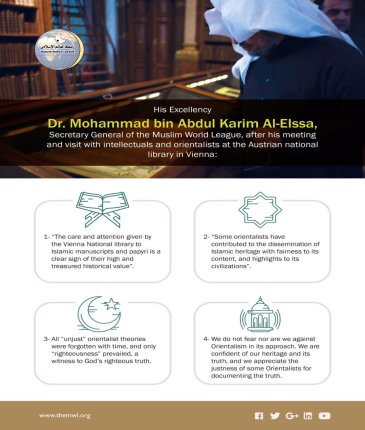 HE-MWL’s SG Mhmd Alissa visits Vienna’s National library, meets with its officials & thanks their efforts 4 preserving Islamic manuscripts.