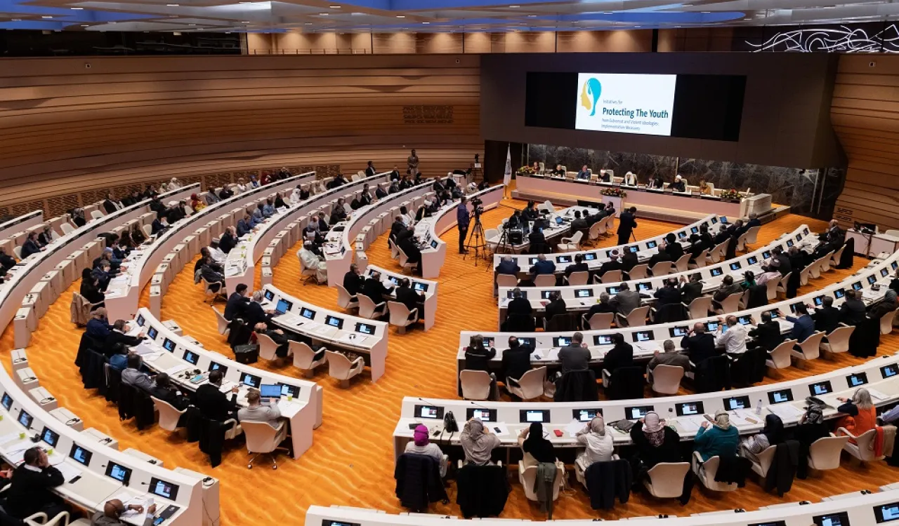 معالي الشيخ د. ⁧‫محمد العيسى‬⁩ يدشن من مقر ⁧‫الأمم المتحدة‬⁩ في ⁧‫جنيف‬⁩: "مبادرات تحصين الشباب ضد أفكار التطرف والعنف وآليات تفعيلها"