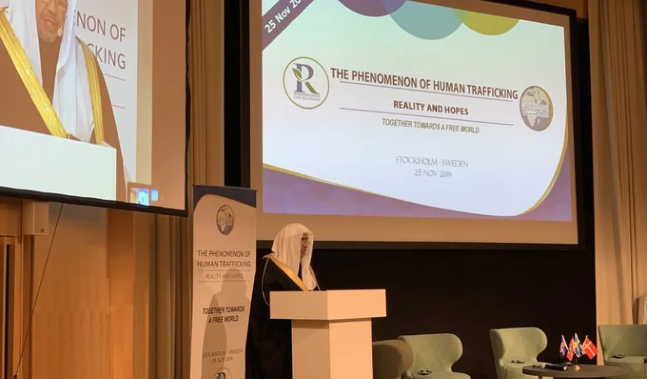 Today in Stockholm, HE Dr. Mohammad Alissa opens  the Symposium on the Phenomenon of Human Trafficking