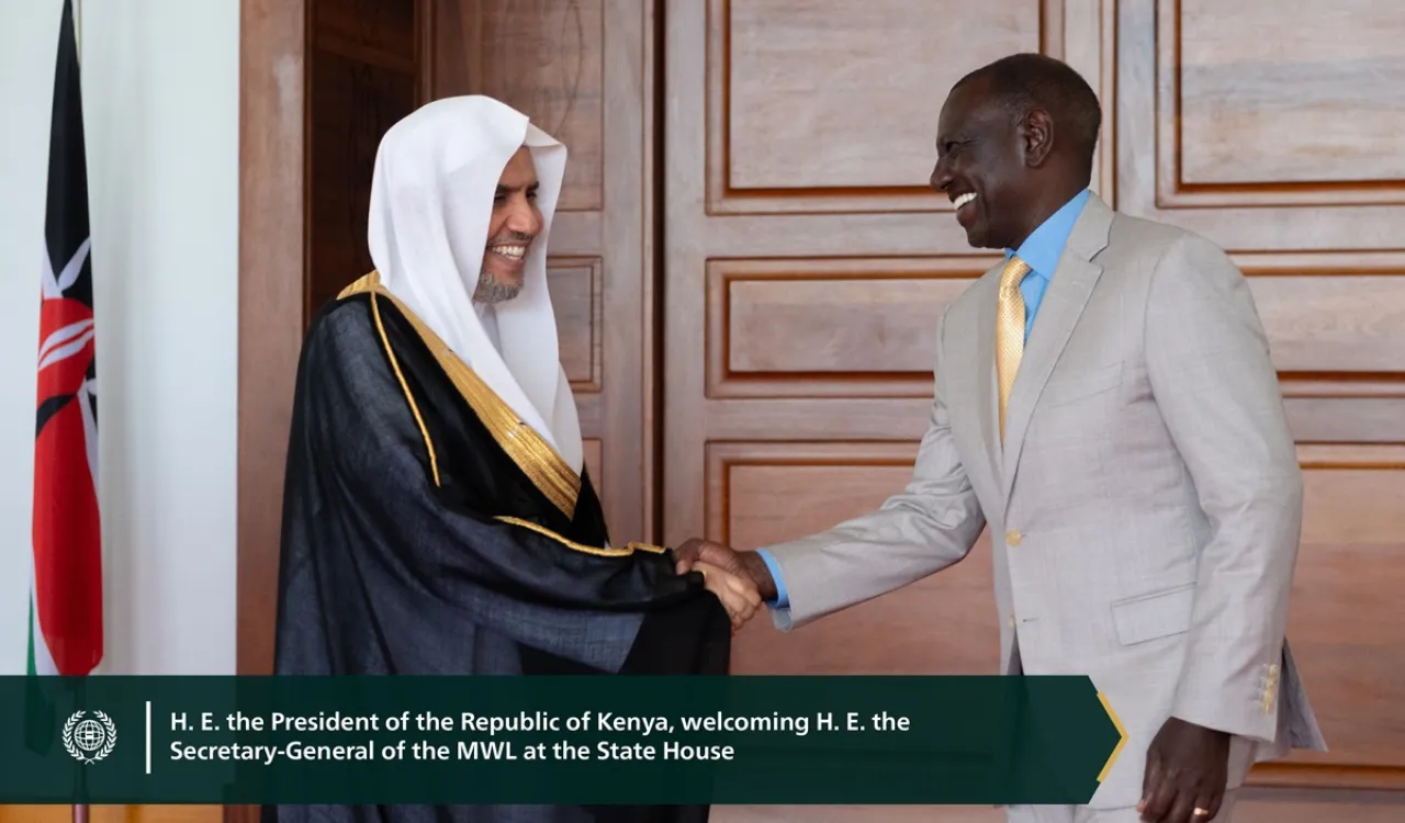 His Excellency President Mr. William Ruto of the Republic of Kenya welcomed His Excellency Sheikh Dr. Mohammed Al-issa, Secretary-General of the Muslim World League and Chairman of the Organization of Muslim Scholars, at the State House in Nairobi