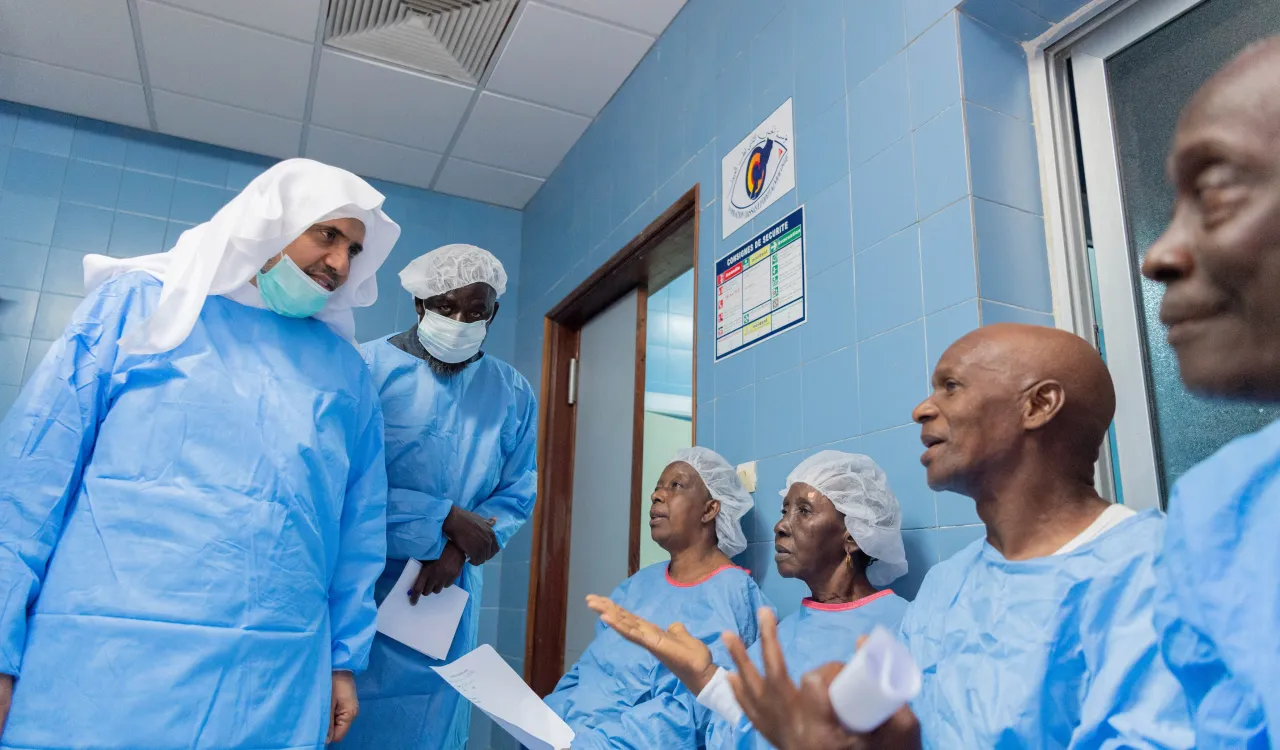 In Senegal, HE Dr. Mohammad Alissa met with patients who had recently undergone cataract surgery