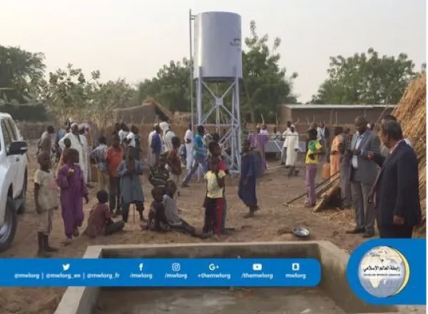 The MWL implements charitable projects in African villages. Wells are pumped using solar panels instead of customary methods to save costs.