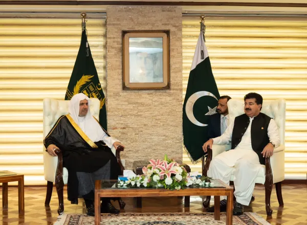 Dr. Al-Issa meets the Chairman of the Senate of Pakistan, Senator Sadiq Sanjrani