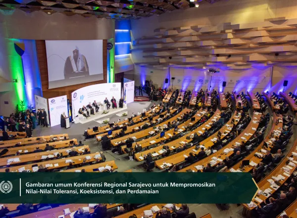 Yang Mulia Sekretaris Jenderal Liga Muslim Dunia, Ketua Asosiasi Ulama Muslim, Syekh Dr. Mohammed Al-issa berpartisipasi bersama Yang Mulia Presiden Bosnia dalam pembukaan konferensi regional yang mempromosikan nilai-nilai hidup berdampingan dan perdamaian