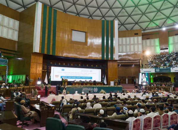 The conclusion of the largest Quranic competition in South Asia: His Excellency Mr. Muhammad Shehbaz Sharif, Prime Minister of Pakistan, and His Excellency Sheikh Dr. Mohammed Alissa, Secretary-General of the MWL