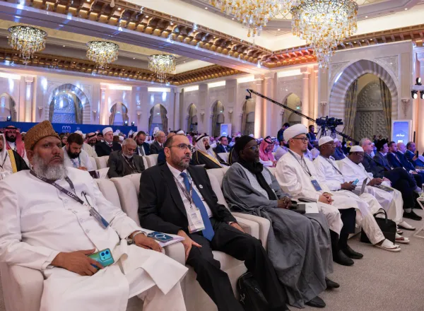 His Eminence Sheikh Abdulaziz Al-Sheikh, the Grand Mufti of the Kingdom of Saudi Arabia, at the inaugural session of the second edition of the Global Conference: