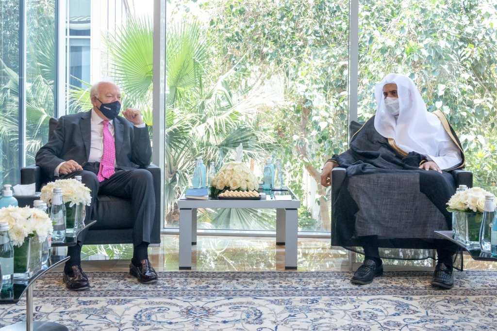 عزت مآب شیخ ڈاکٹر محمد العیسی نے کو اپنے دفتر میں اقوام متحدہ میں تہذیبوں کے اتحاد کے اعلی نمائندے جناب میگل مارٹینس سے ملاقات کی