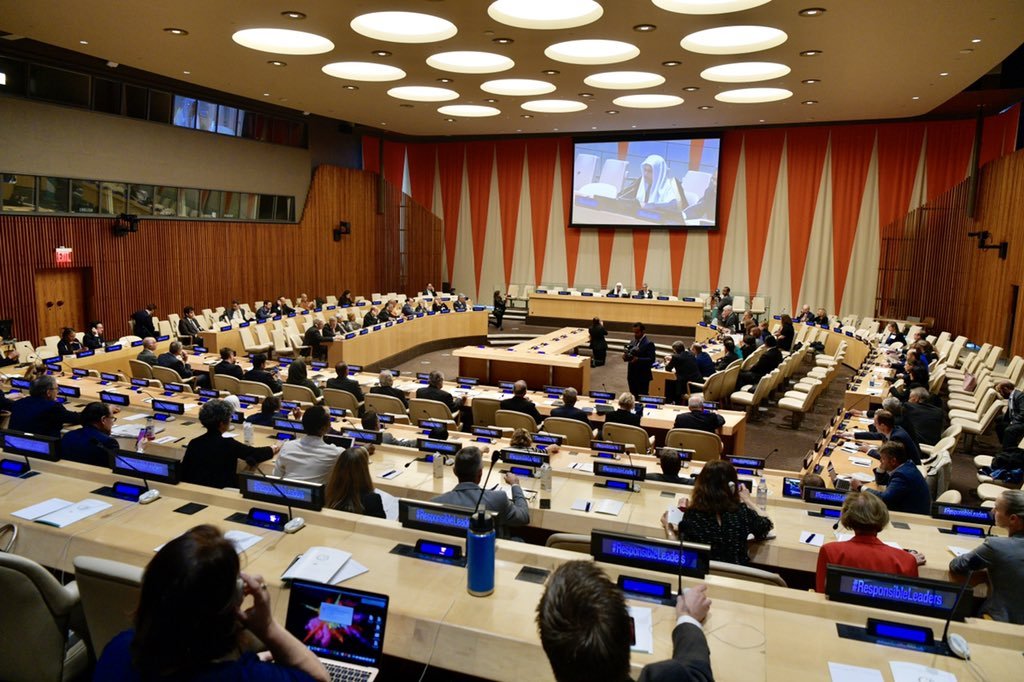Le D. Mohammad Alissa ouvrant le sommet Dirigeants Responsables au siège des Nations Unies à Newyork