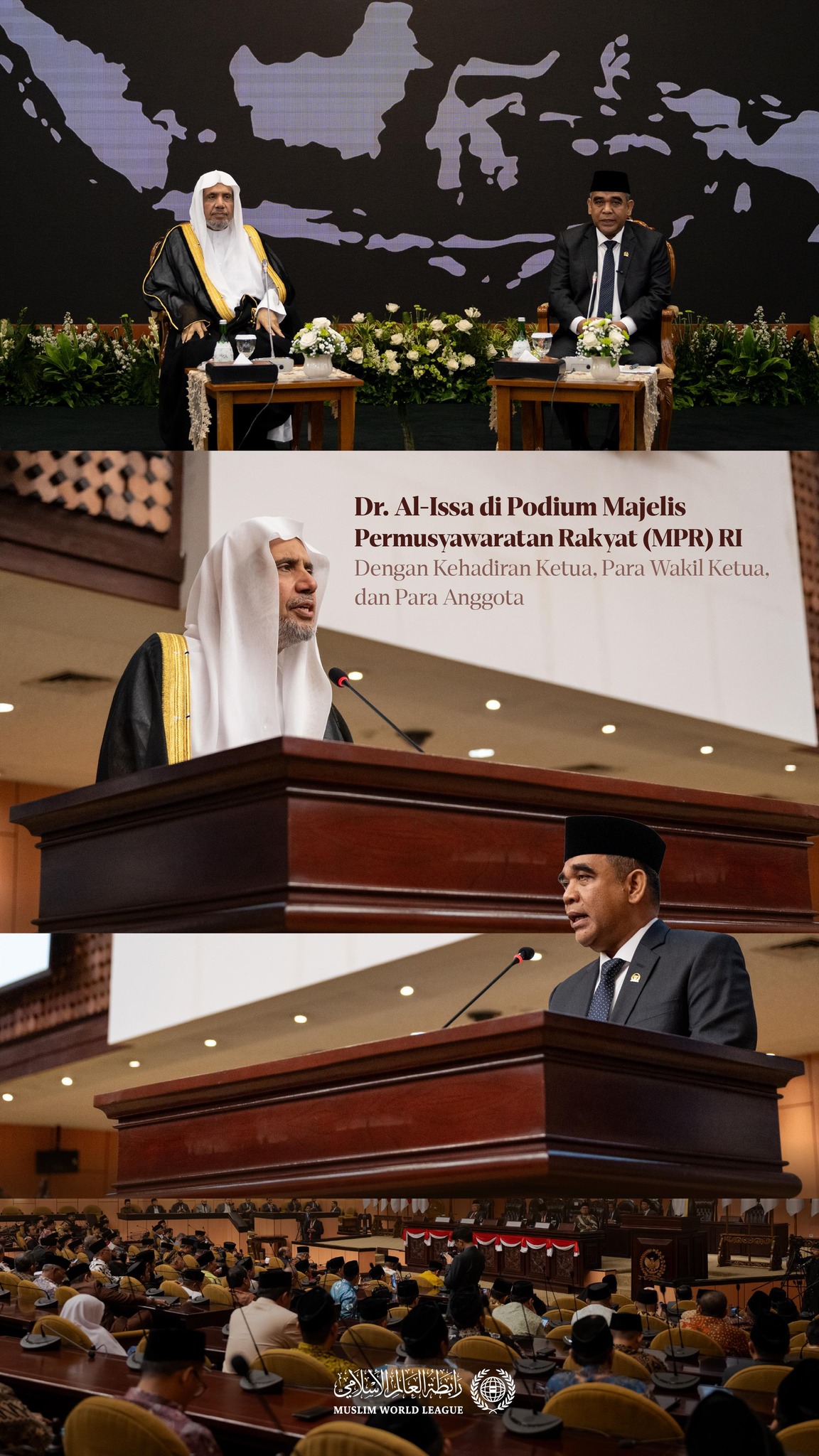 Sekretaris Jenderal LMD di podium Majelis Permusyawaratan Rakyat (MPR) RI, dengan kehadiran Ketua, para Wakil Ketua, dan para anggota: